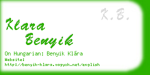 klara benyik business card