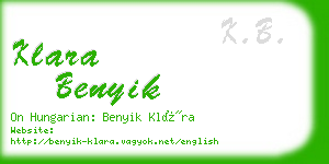 klara benyik business card